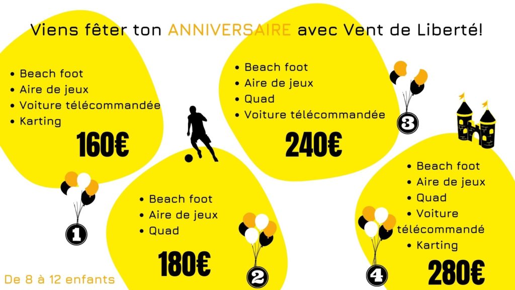formules anniversaire enfant à vent de liberté pour des activités en plain air et un maximum d'amusement